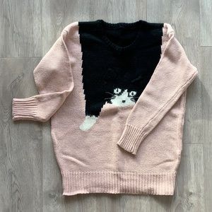Black cat on Pink sweater